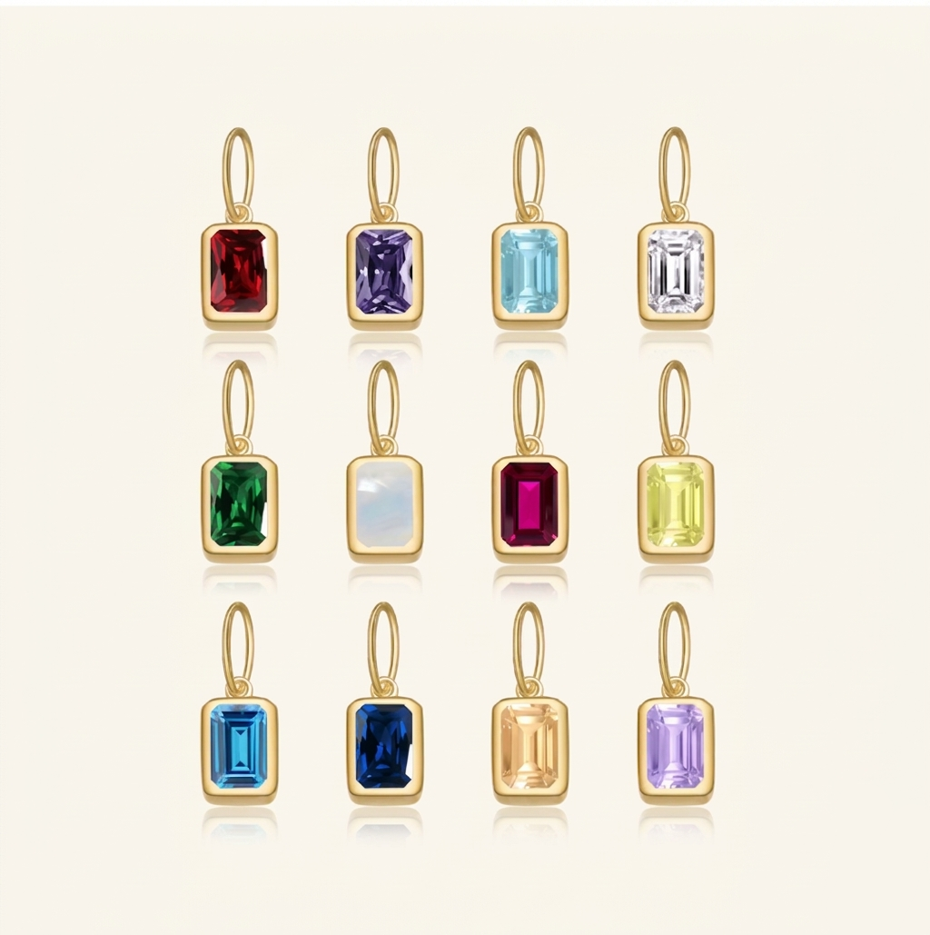 Rectangular Birthstone Pendant