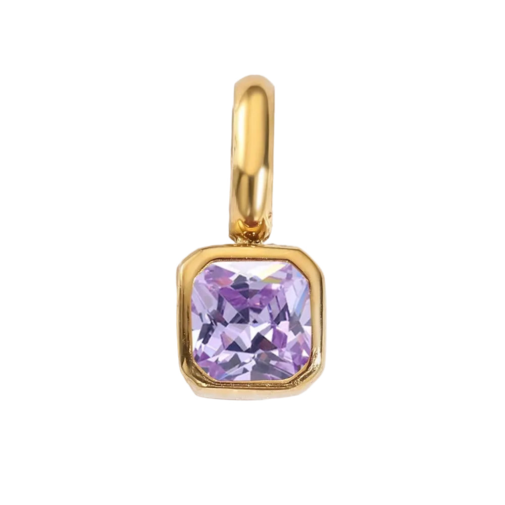 Square Birthstone Pendant