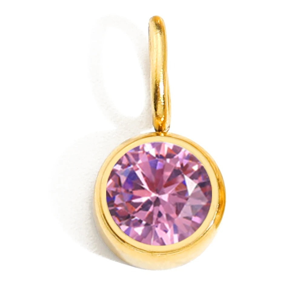 Circular Birthstone Pendant